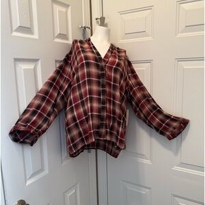 Sunny Leigh Multicolor Plaid Top XL